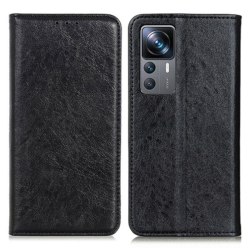 Leather Case Stands Flip Cover Holder K01Z for Xiaomi Mi 12T 5G Black