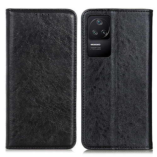 Leather Case Stands Flip Cover Holder K01Z for Xiaomi Poco F4 5G Black