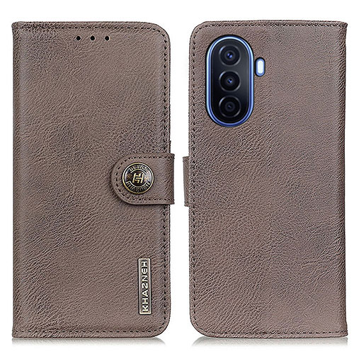 Leather Case Stands Flip Cover Holder K02Z for Huawei Nova Y71 Gray