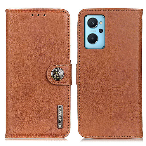 Leather Case Stands Flip Cover Holder K02Z for Realme 9i 4G Brown