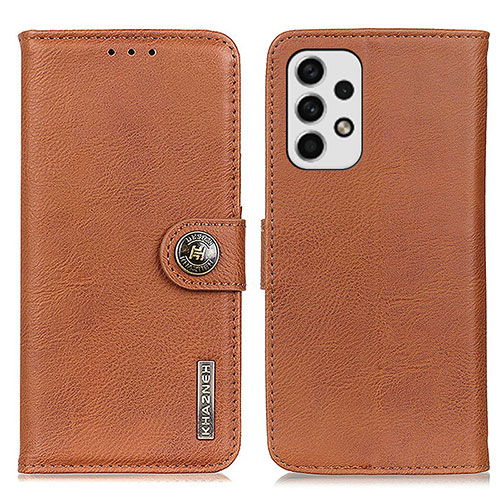 Leather Case Stands Flip Cover Holder K02Z for Samsung Galaxy A23 4G Brown
