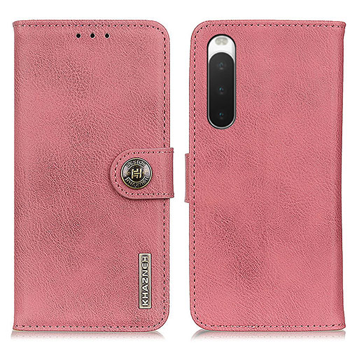 Leather Case Stands Flip Cover Holder K02Z for Sony Xperia 10 V Pink