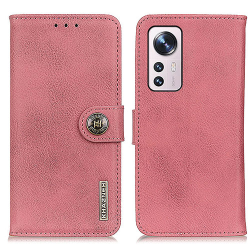 Leather Case Stands Flip Cover Holder K02Z for Xiaomi Mi 12X 5G Pink