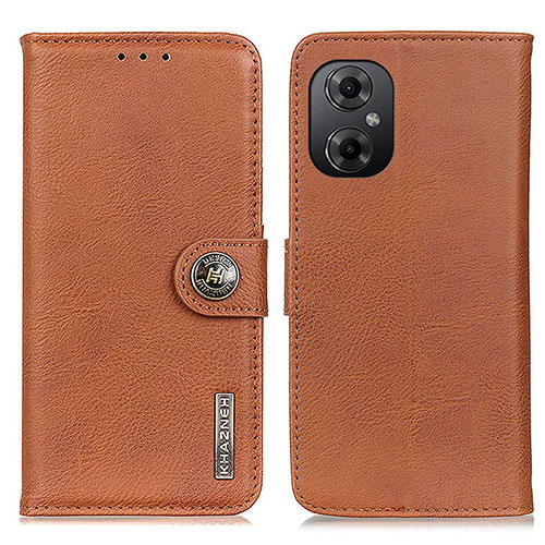 Leather Case Stands Flip Cover Holder K02Z for Xiaomi Redmi Note 11R 5G Brown