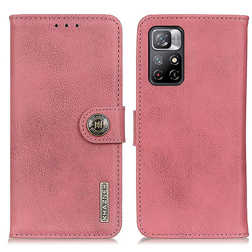 Leather Case Stands Flip Cover Holder K02Z for Xiaomi Redmi Note 11S 5G Pink