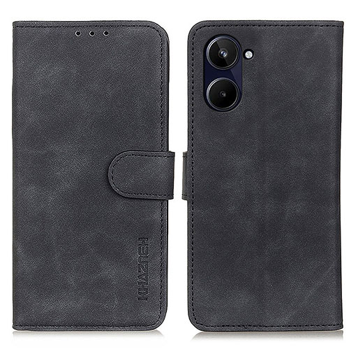 Leather Case Stands Flip Cover Holder K03Z for Realme 10 4G Black