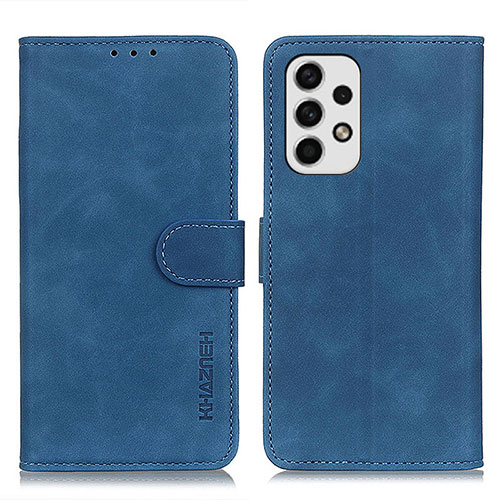 Leather Case Stands Flip Cover Holder K03Z for Samsung Galaxy A23 5G Blue