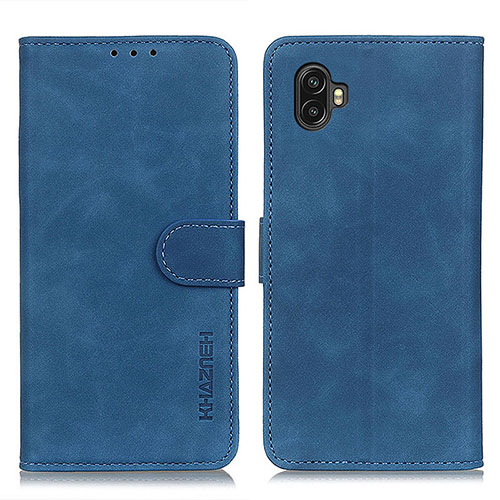 Leather Case Stands Flip Cover Holder K03Z for Samsung Galaxy XCover 6 Pro 5G Blue