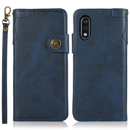 Leather Case Stands Flip Cover Holder K03Z for Sony Xperia Ace II Blue