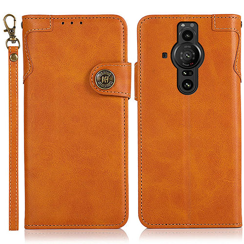 Leather Case Stands Flip Cover Holder K03Z for Sony Xperia PRO-I Brown