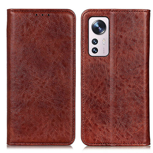 Leather Case Stands Flip Cover Holder K03Z for Xiaomi Mi 12 Lite 5G Brown