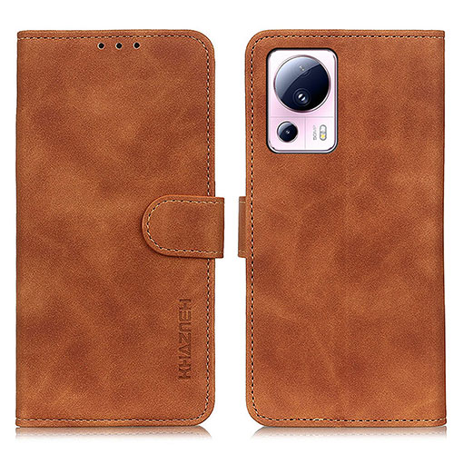 Leather Case Stands Flip Cover Holder K03Z for Xiaomi Mi 12 Lite NE 5G Brown