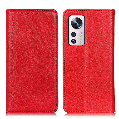 Leather Case Stands Flip Cover Holder K03Z for Xiaomi Mi 12 Pro 5G Red