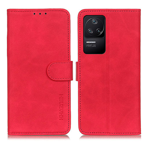 Leather Case Stands Flip Cover Holder K03Z for Xiaomi Poco F4 5G Red