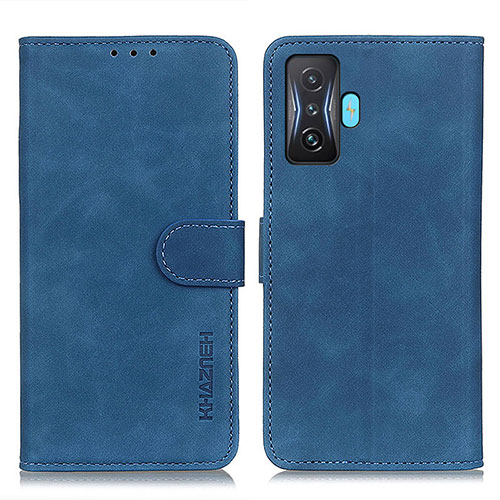 Leather Case Stands Flip Cover Holder K03Z for Xiaomi Poco F4 GT 5G Blue