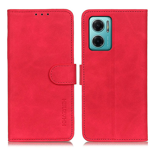 Leather Case Stands Flip Cover Holder K03Z for Xiaomi Redmi 10 5G Red