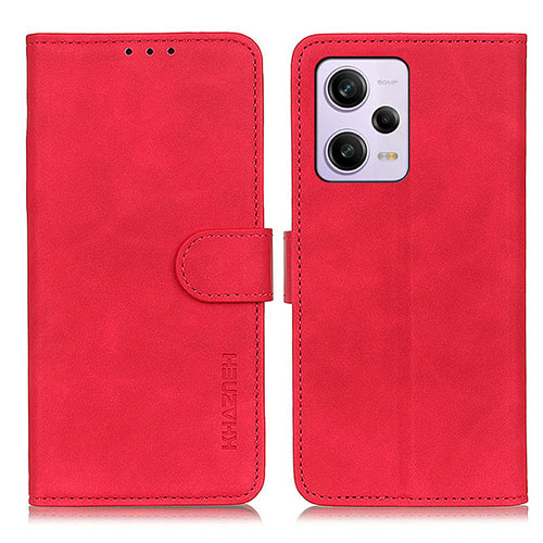 Leather Case Stands Flip Cover Holder K03Z for Xiaomi Redmi Note 12 Pro 5G Red