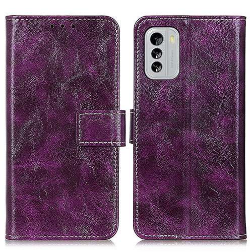 Leather Case Stands Flip Cover Holder K04Z for Nokia G60 5G Purple