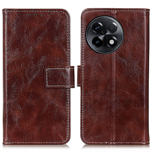 Leather Case Stands Flip Cover Holder K04Z for OnePlus Ace 2 Pro 5G Brown