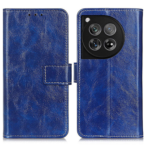 Leather Case Stands Flip Cover Holder K04Z for OnePlus Ace 3 5G Blue