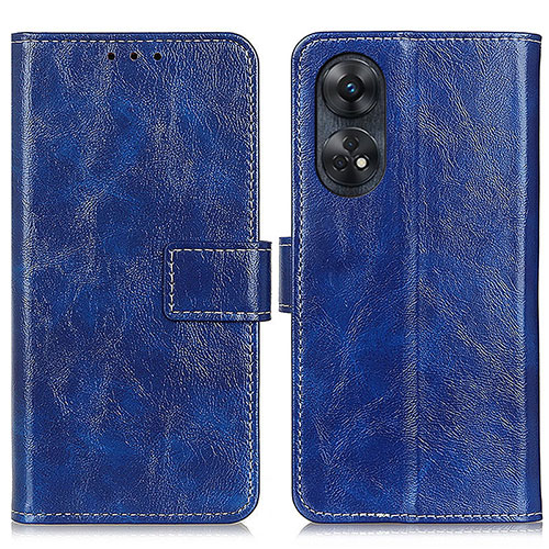Leather Case Stands Flip Cover Holder K04Z for Oppo Reno8 T 4G Blue