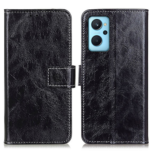 Leather Case Stands Flip Cover Holder K04Z for Realme 9i 4G Black