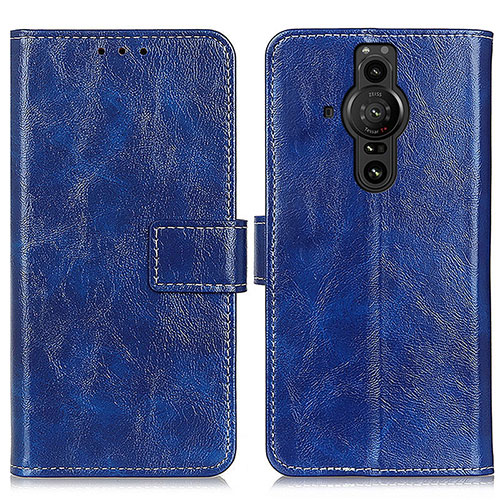 Leather Case Stands Flip Cover Holder K04Z for Sony Xperia PRO-I Blue