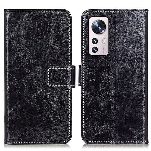 Leather Case Stands Flip Cover Holder K04Z for Xiaomi Mi 12X 5G Black