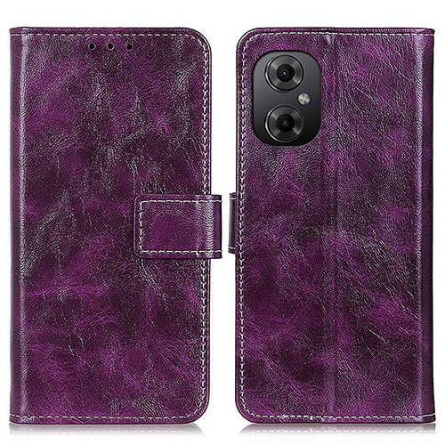 Leather Case Stands Flip Cover Holder K04Z for Xiaomi Poco M4 5G Purple