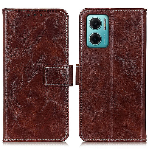 Leather Case Stands Flip Cover Holder K04Z for Xiaomi Redmi 10 Prime Plus 5G Brown