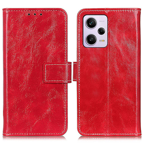 Leather Case Stands Flip Cover Holder K04Z for Xiaomi Redmi Note 12 Pro 5G Red