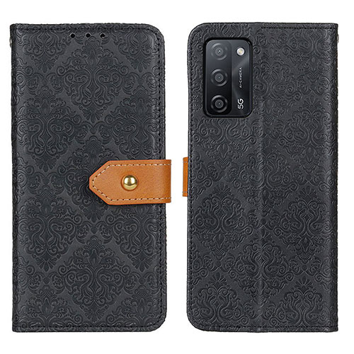 Leather Case Stands Flip Cover Holder K05Z for Oppo A53s 5G Black