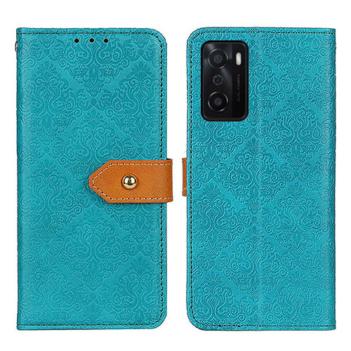 Leather Case Stands Flip Cover Holder K05Z for Oppo A55S 5G Green