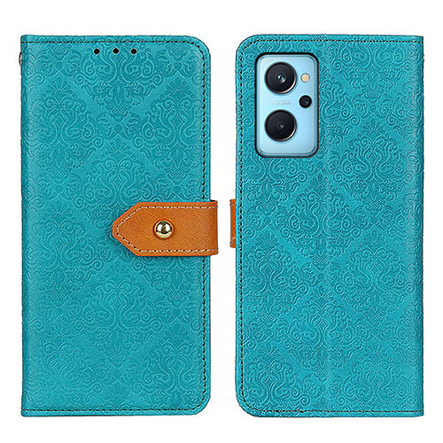 Leather Case Stands Flip Cover Holder K05Z for Realme 9i 4G Green