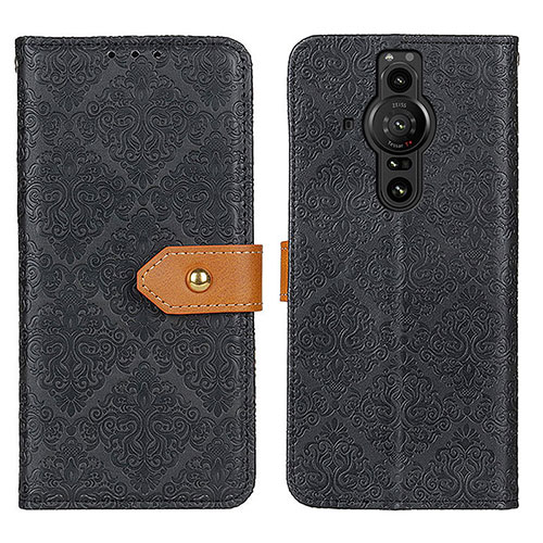 Leather Case Stands Flip Cover Holder K05Z for Sony Xperia PRO-I Black