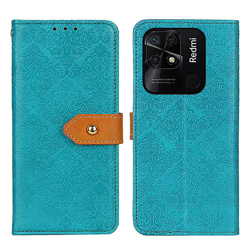 Leather Case Stands Flip Cover Holder K05Z for Xiaomi Redmi 10 Power Green