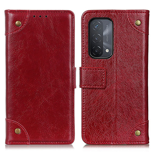 Leather Case Stands Flip Cover Holder K06Z for OnePlus Nord N200 5G Red