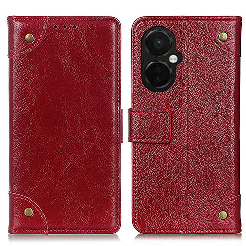 Leather Case Stands Flip Cover Holder K06Z for OnePlus Nord N30 5G Red