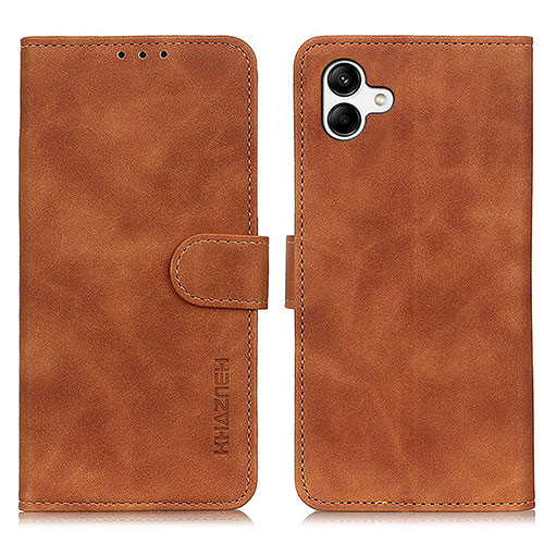 Leather Case Stands Flip Cover Holder K06Z for Samsung Galaxy A04E Brown