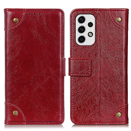 Leather Case Stands Flip Cover Holder K06Z for Samsung Galaxy A23 4G Red