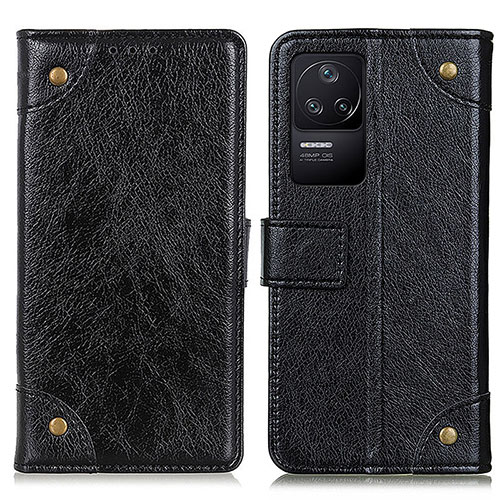 Leather Case Stands Flip Cover Holder K06Z for Xiaomi Poco F4 5G Black