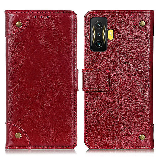 Leather Case Stands Flip Cover Holder K06Z for Xiaomi Poco F4 GT 5G Red