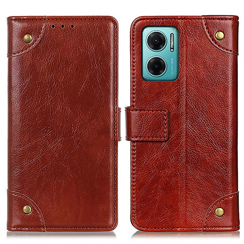 Leather Case Stands Flip Cover Holder K06Z for Xiaomi Redmi 10 Prime Plus 5G Light Brown