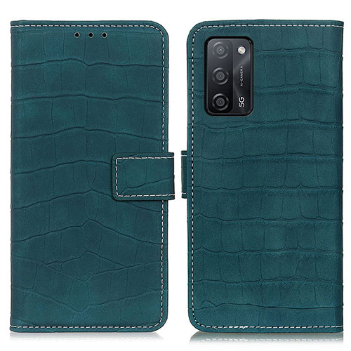 Leather Case Stands Flip Cover Holder K07Z for Oppo A53s 5G Green