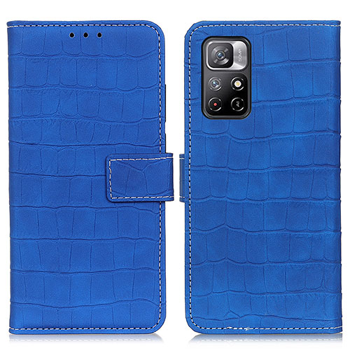 Leather Case Stands Flip Cover Holder K07Z for Xiaomi Redmi Note 11S 5G Blue