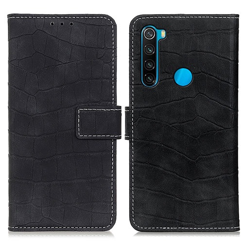 Leather Case Stands Flip Cover Holder K07Z for Xiaomi Redmi Note 8 (2021) Black