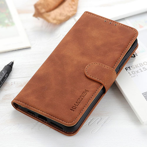 Leather Case Stands Flip Cover Holder K08Z for Xiaomi Mi 12 Lite NE 5G Brown