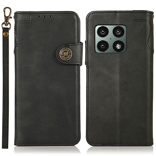 Leather Case Stands Flip Cover Holder K09Z for OnePlus 10 Pro 5G Black