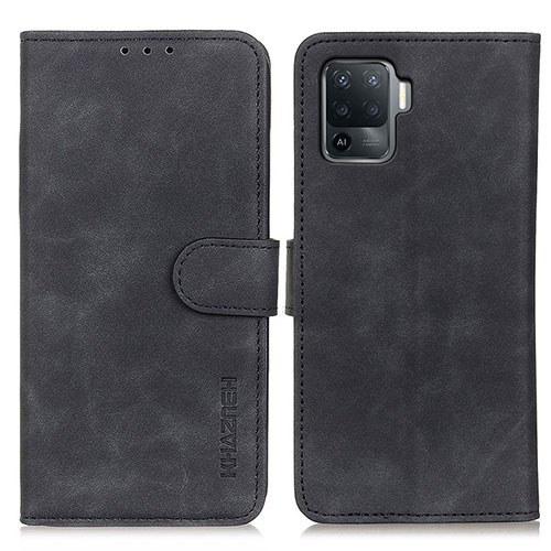 Leather Case Stands Flip Cover Holder K09Z for Oppo A94 4G Black