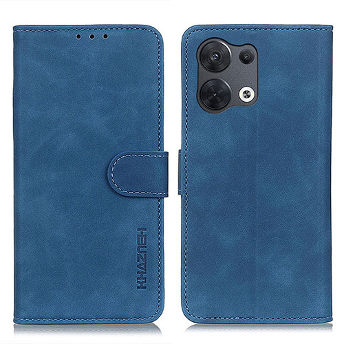 Leather Case Stands Flip Cover Holder K09Z for Oppo Reno9 Pro 5G Blue